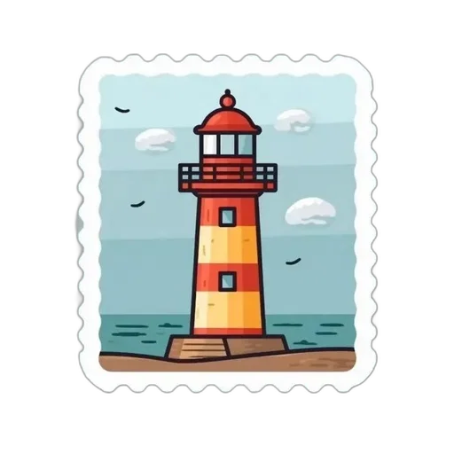 concept art, pixel art, 3d render, lighthouse transparent PNG cut-out