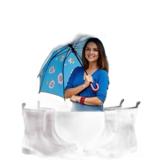 umbrella, staff, jewelry, 3d render transparent PNG cut-out