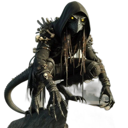 dragon, creature, staff, mask transparent PNG cut-out
