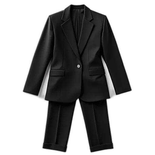 jacket, dress, staff, monochrome transparent PNG cut-out