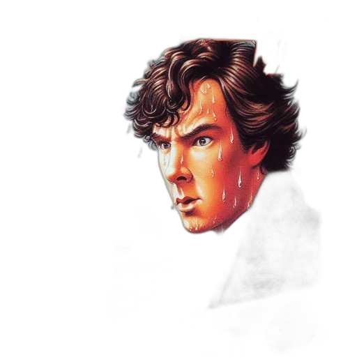 face, mask, comic book art, watercolor transparent PNG cut-out