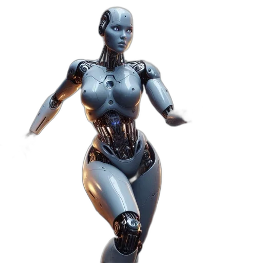 robot, dress, 3d render, concept art transparent PNG cut-out