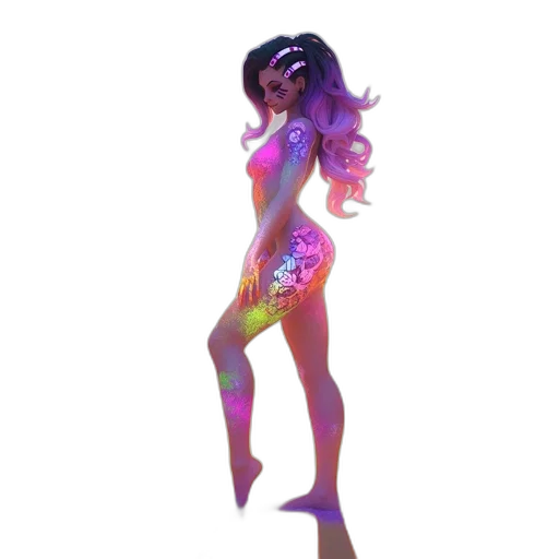 dress, concept art, 3d render, vaporwave transparent PNG cut-out
