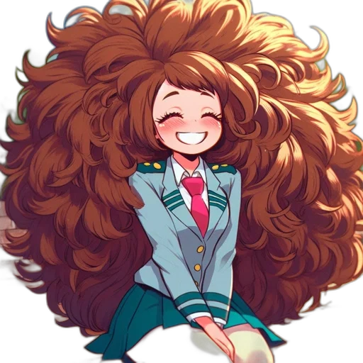 hair, creature, jacket, staff transparent PNG cut-out