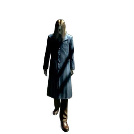 jacket, mask, staff, creature transparent PNG cut-out