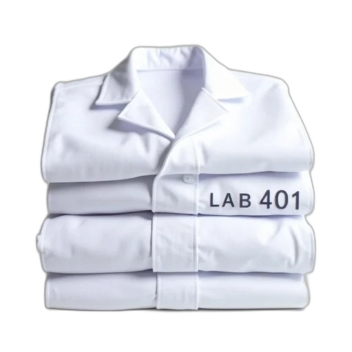 jacket, stack, white, lab transparent PNG cut-out