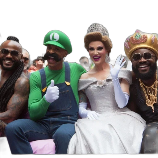 four, participants, wave, parade transparent PNG cut-out