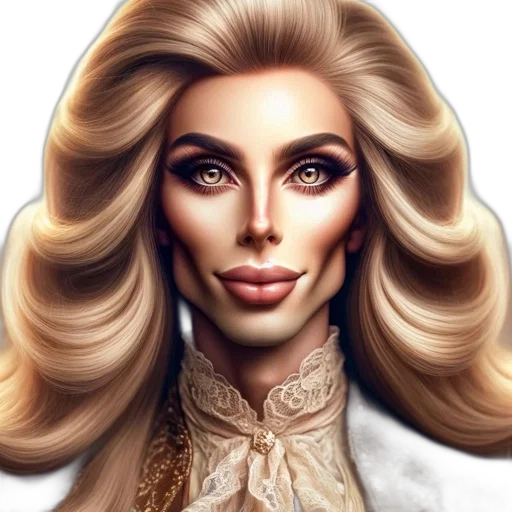 hair, face, crown, photorealistic transparent PNG cut-out