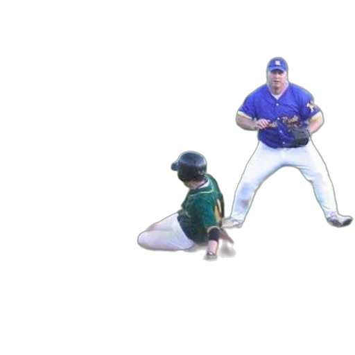 baseball, player, slides, into transparent PNG cut-out