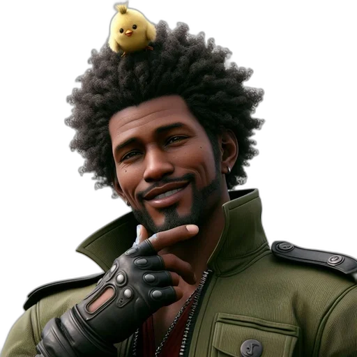jacket, hat, staff, face transparent PNG cut-out