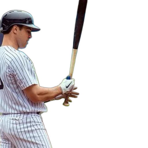 photorealistic, baseball, player, striped transparent PNG cut-out