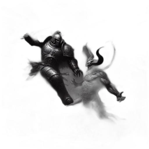 dragon, sword, mask, creature transparent PNG cut-out