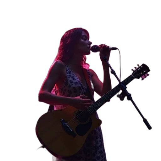 dress, neon lights, singer, person transparent PNG cut-out