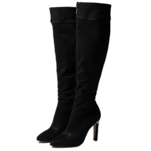 shoes, black, sued, thigh transparent PNG cut-out