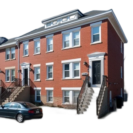 building, 3d render, city street, row transparent PNG cut-out