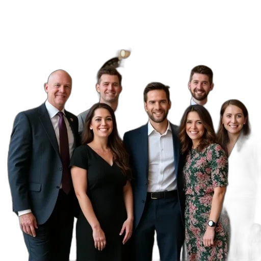 staff, group, people, posing transparent PNG cut-out
