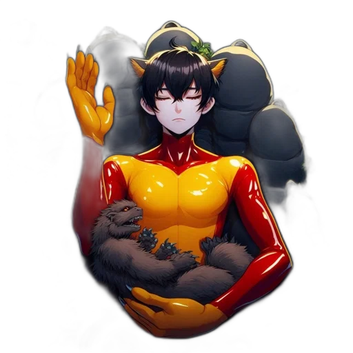 dragon, robot, crown, staff transparent PNG cut-out