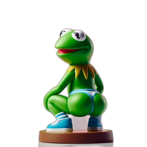 3d render, concept art, three, kermit transparent PNG cut-out