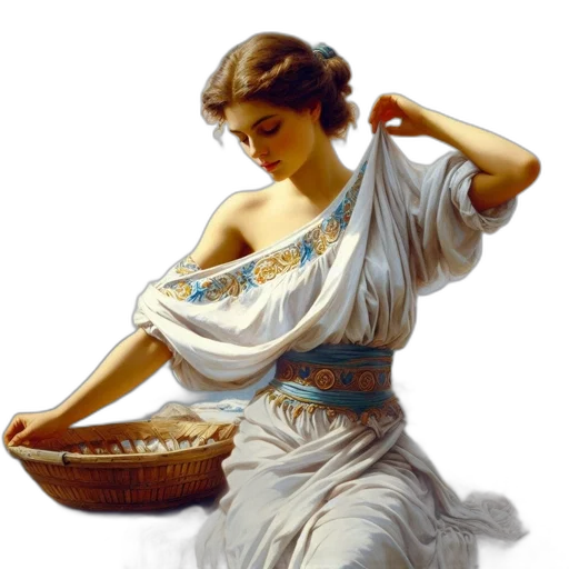 dress, jewelry, food, oil painting transparent PNG cut-out