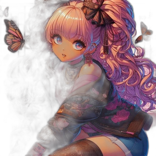 dress, flower, dragon, face transparent PNG cut-out