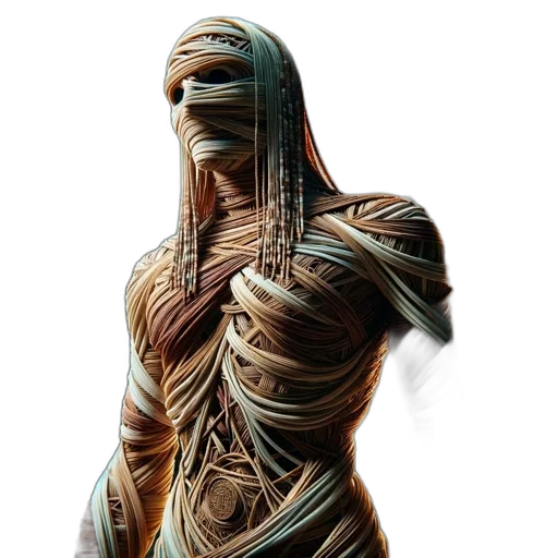 dress, creature, mask, hair transparent PNG cut-out