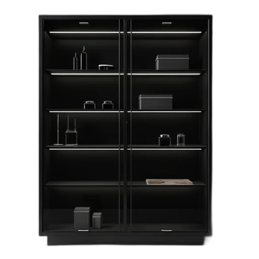 furniture, 3d render, dark, black transparent PNG cut-out