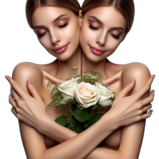 jewelry, face, dress, flower transparent PNG cut-out
