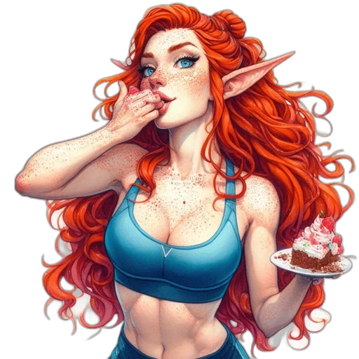 jewelry, face, fantasy art, comic book art transparent PNG cut-out