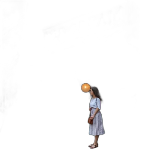 dress, umbrella, shoes, face transparent PNG cut-out