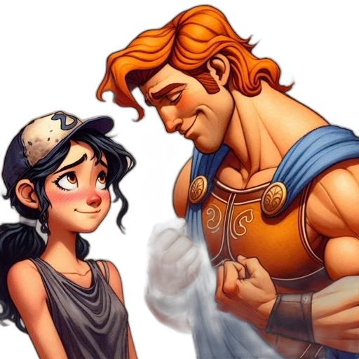 comic book art, fantasy art, concept art, two transparent PNG cut-out