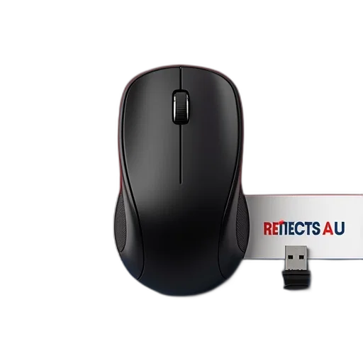 3d render, black, wireless, mouse transparent PNG cut-out