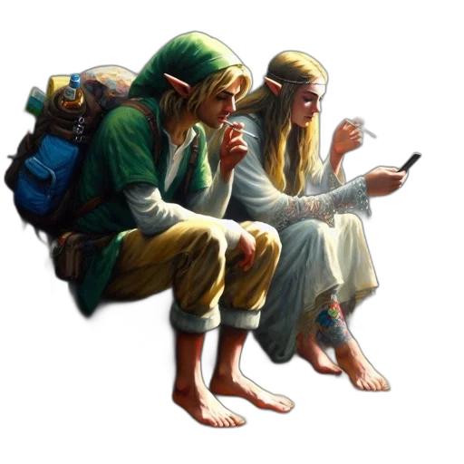 concept art, fantasy art, pixel art, comic book art transparent PNG cut-out