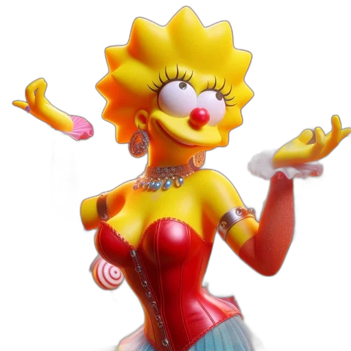 dress, staff, flower, 3d render transparent PNG cut-out