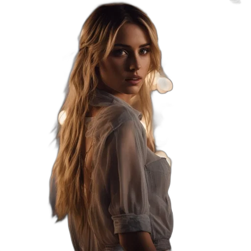 hair, dress, jacket, face transparent PNG cut-out