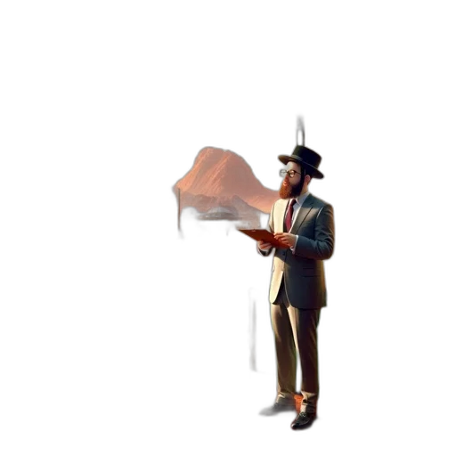 umbrella, hat, staff, jacket transparent PNG cut-out