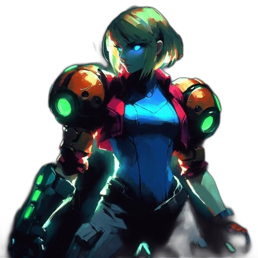 robot, weapon, jacket, staff transparent PNG cut-out