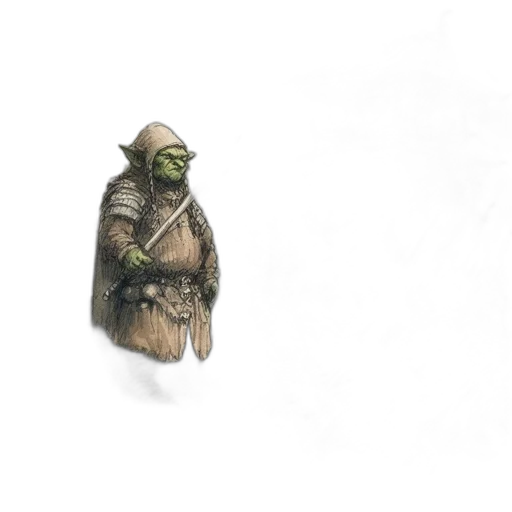 creature, staff, mask, jacket transparent PNG cut-out
