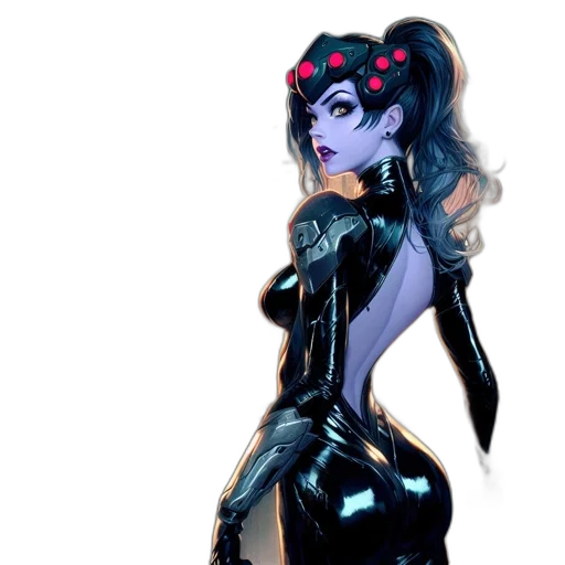 dress, concept art, comic book art, cyberpunk transparent PNG cut-out