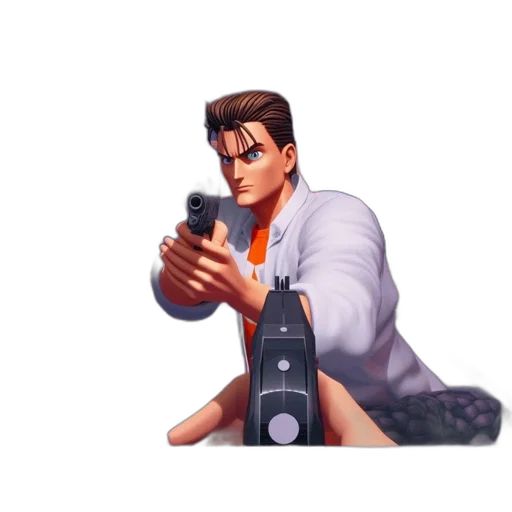 weapon, jacket, staff, robot transparent PNG cut-out