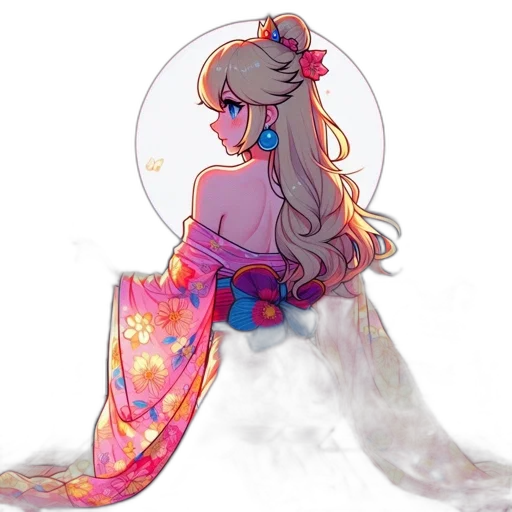 dress, umbrella, flower, staff transparent PNG cut-out