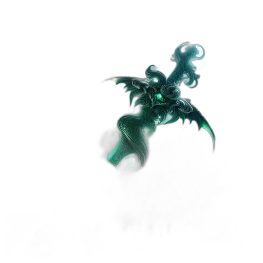 dragon, creature, mask, staff transparent PNG cut-out