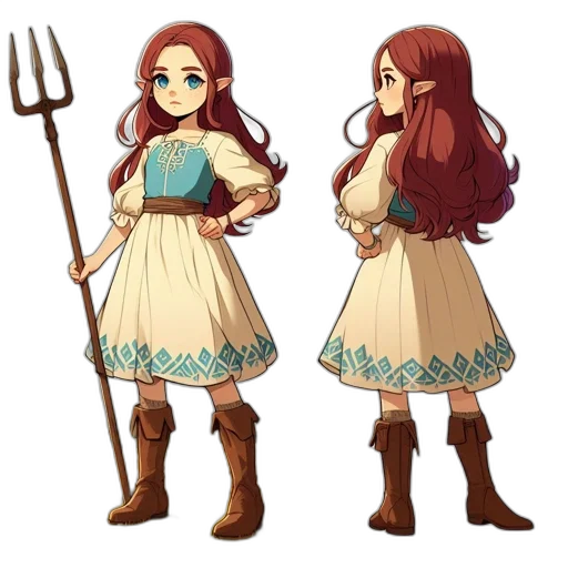 staff, dress, concept art, fantasy art transparent PNG cut-out