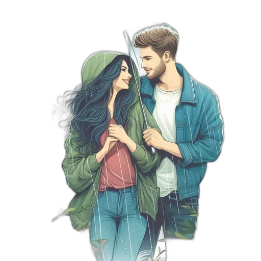 jacket, watercolor, comic book art, concept art transparent PNG cut-out