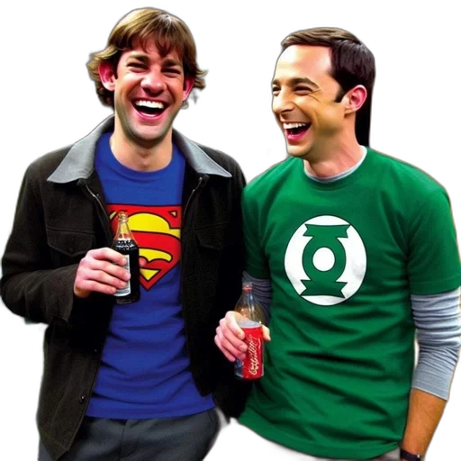 comic book art, two, men, office transparent PNG cut-out