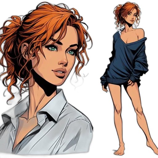 comic book art, concept art, cartoon, fantasy art transparent PNG cut-out