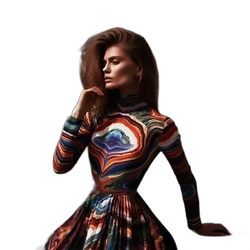 dress, hair, jacket, concept art transparent PNG cut-out