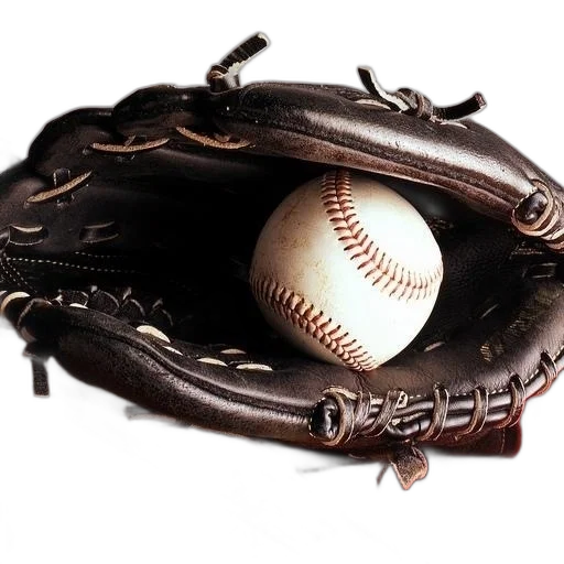 crown, baseball, nestled, pocket transparent PNG cut-out