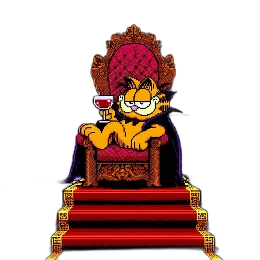 crown, staff, furniture, pixel art transparent PNG cut-out