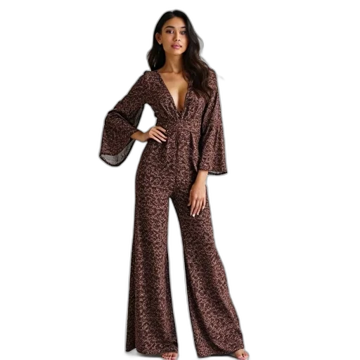 dress, earth tones, woman, wearing transparent PNG cut-out