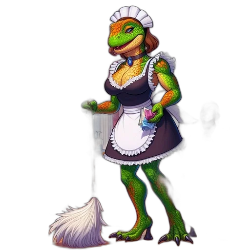 dress, staff, creature, dragon transparent PNG cut-out